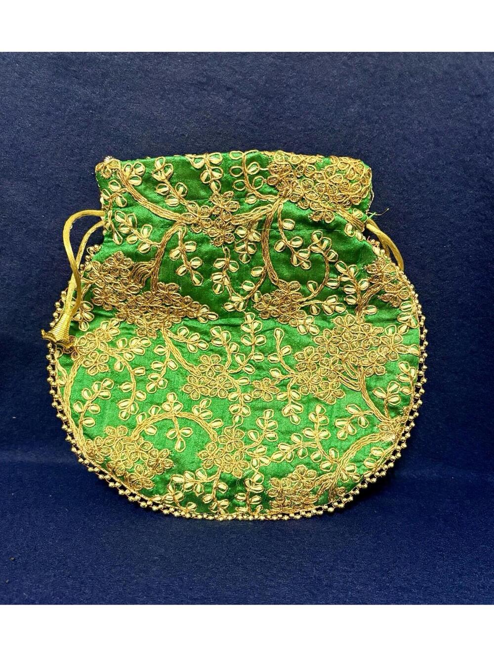 Women Potli Bag Purse Handbag Indian Wedding Embroidered Favour - Picture 2 of 6